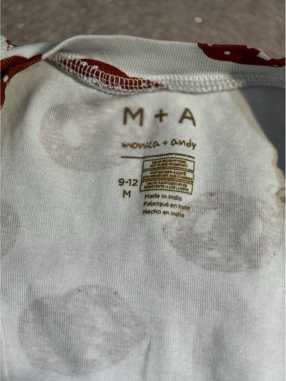 Monica + Andy Pretzel Zip Footie Pajamas 9–12 Months Baby One Piece Sleeper M+A